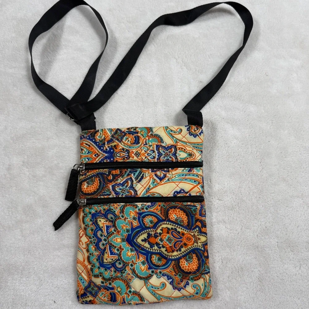 Boho Paisley Print Crossbody Bag Quilted Travel Purse